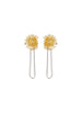 GOLD TONED BLOSSOM WITH CHAIN DROP EARRINGS