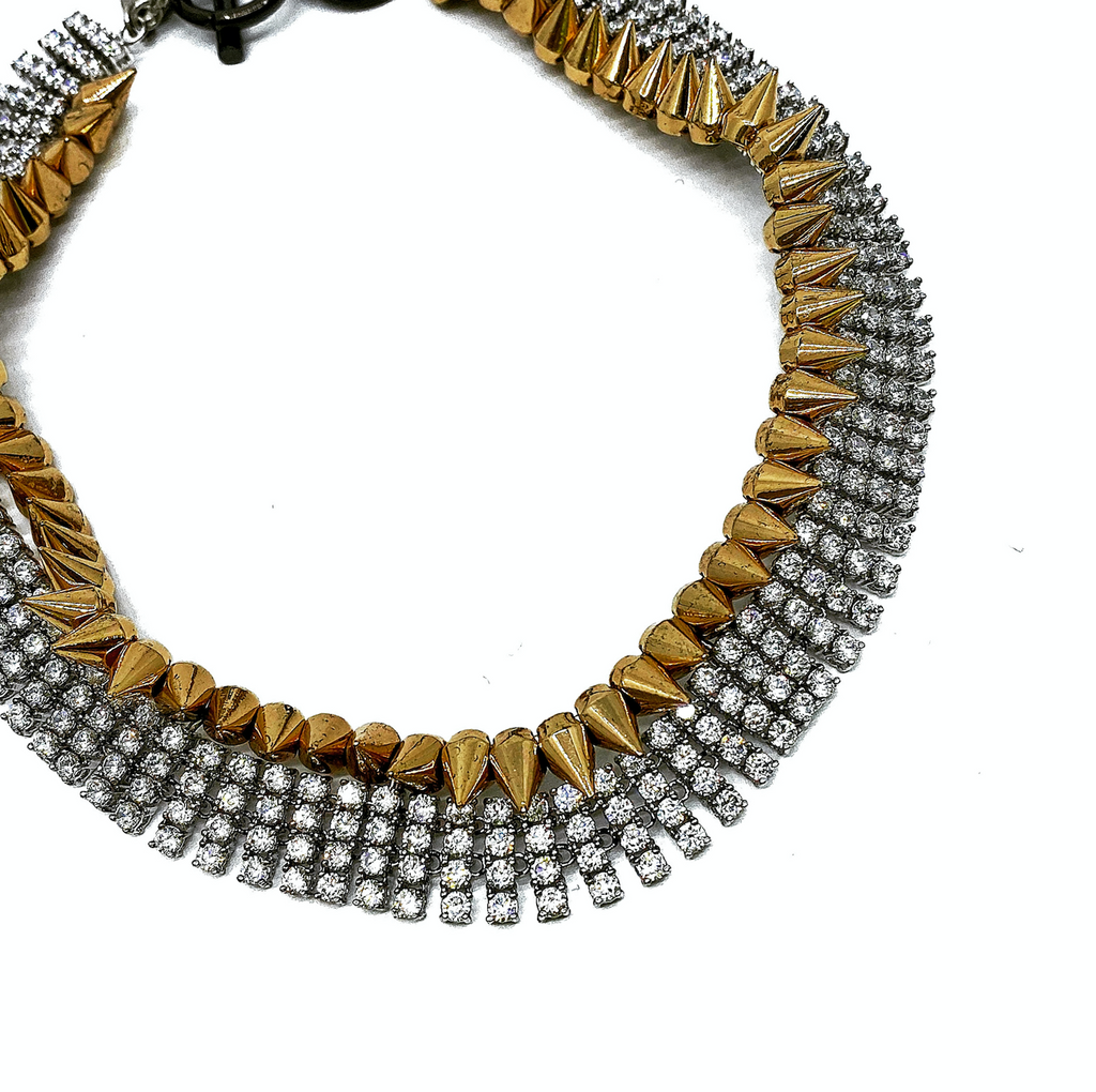 ROCK STYLE STUD STATEMENT NECKLACE