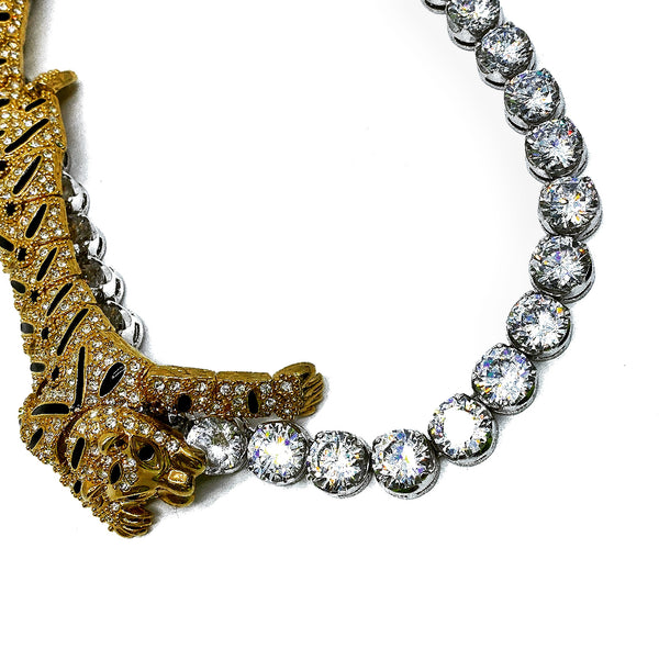 CRYSTAL EMBELLISHED TIGER NECKLACE