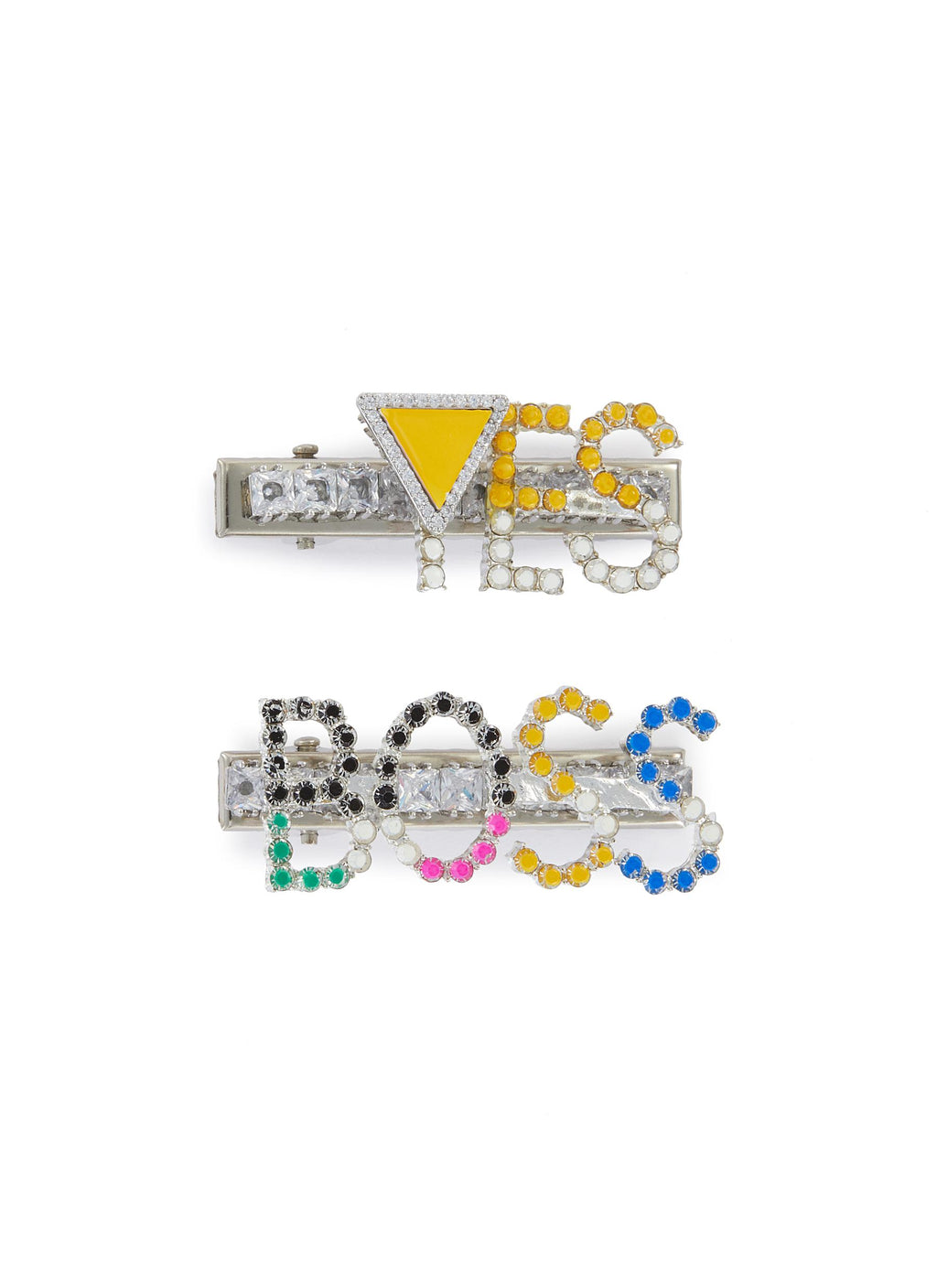 'Yes Boss' Crystal Embellished Hair Clips