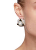 CRYSTAL PEARL LAYERED ROUND STUD EARRINGS