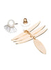 GLASS CRYSTAL WITH PEARL DETACHABLE GEOMETRIC DROP EARRINGS