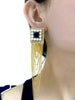 GOLD FRINGE CHAINS WITH MULTI PEARLS EARRINGS