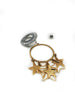 GOLD DANGLING STARS WITH CRYSTAL STUD EMBELLISHED EARRINGS
