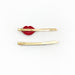 GLASS CRYSTAL RED LIP HAIR CLIP SET