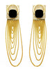 GOLD FRINGE CHAINS WITH GLASSCRYSTAL EARRINGS